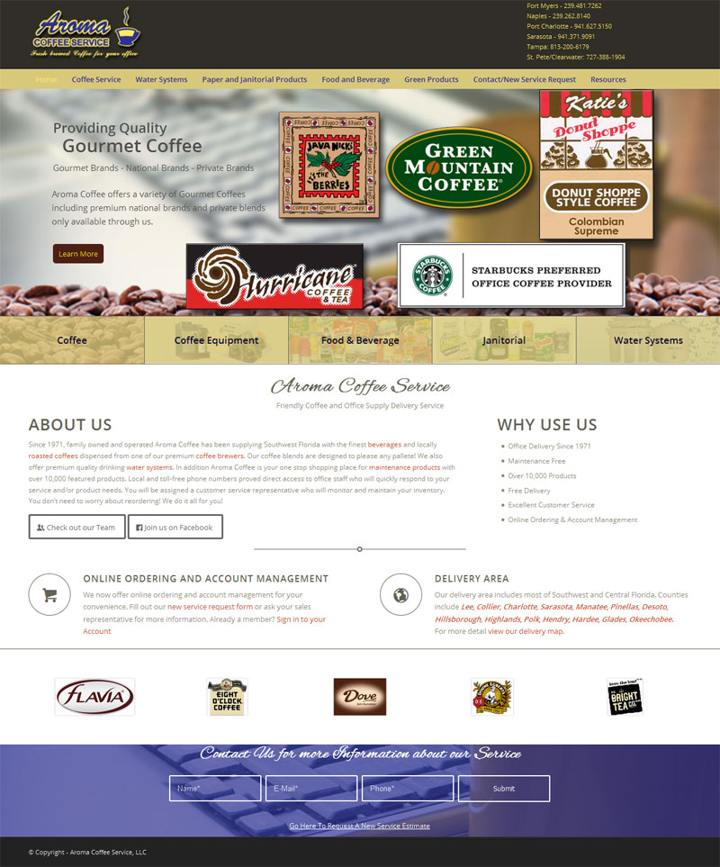 Aroma Coffee Website Index Page